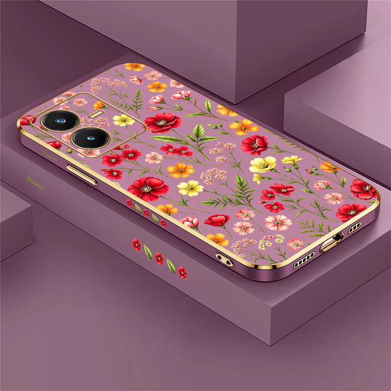 Vivo V40 - Funda con diseño de flores para