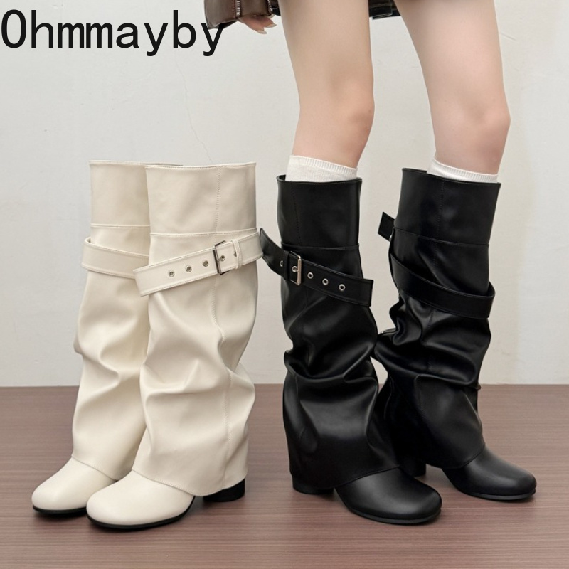 Leather Classic Strap - Botas de Diseñador para Mujer, Botas
